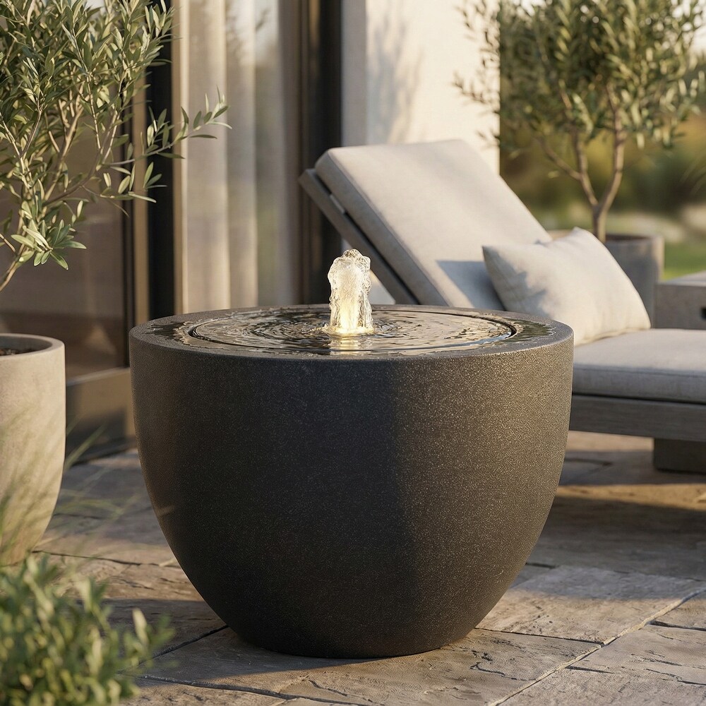 Sunnydaze Textured Oval Outdoor Bubble Fountain