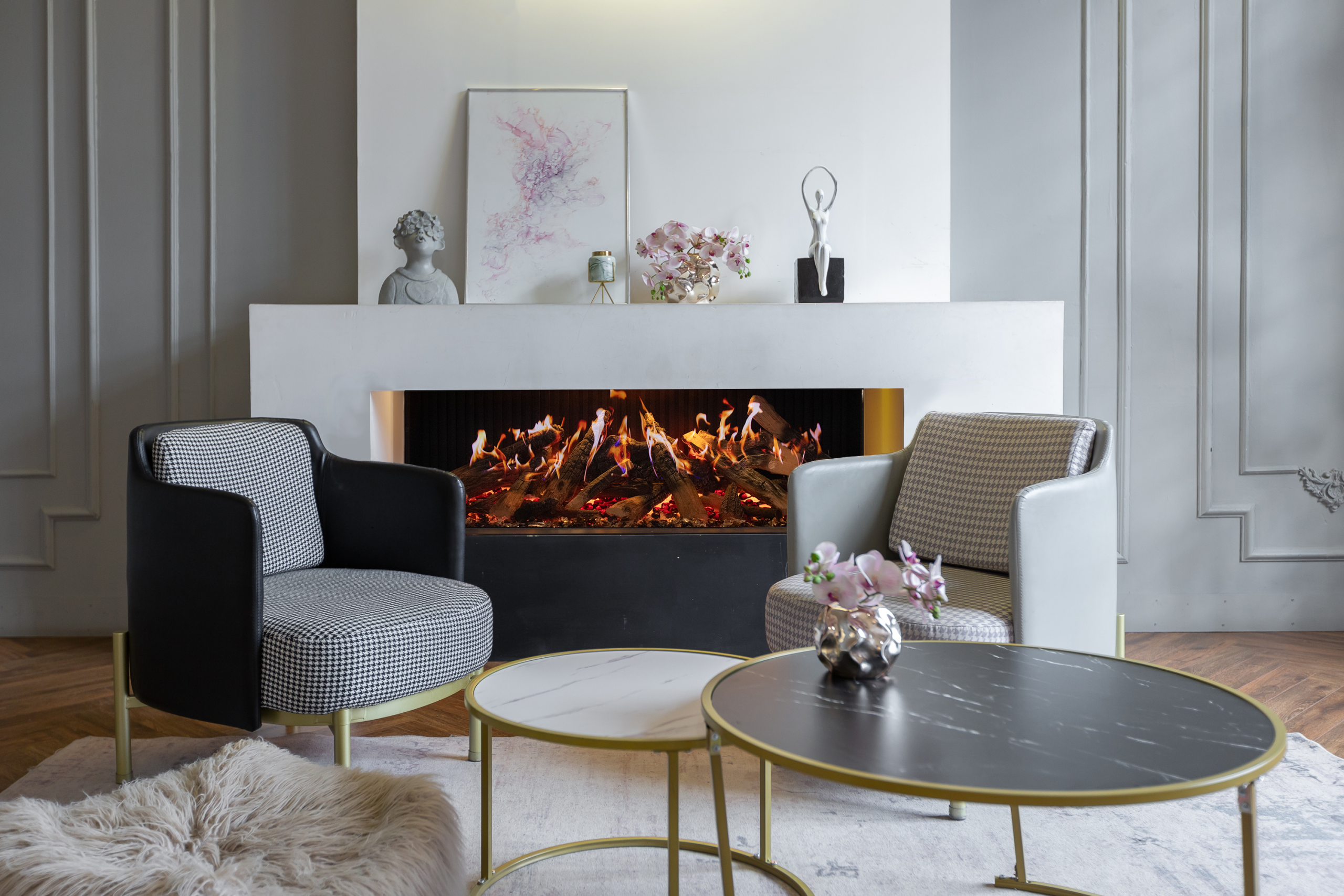 Amantii Contemporary Pedestal Display for 55 Inch Signature MultiView Holo Fireplace