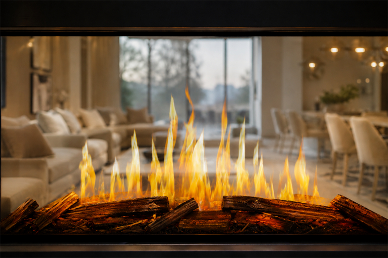 Modern Flames 48 Inch Nova Clear Built-In Wall See-Through Electric Fireplace