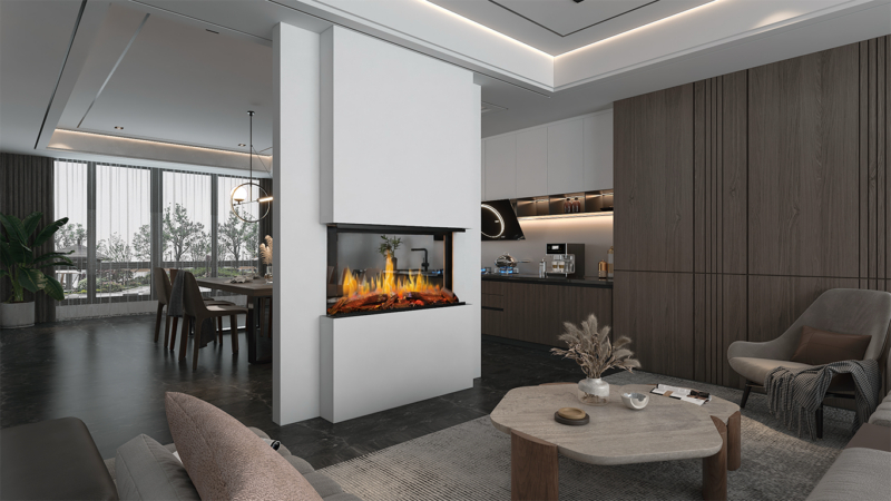 Modern Flames 48 Inch Nova Clear Built-In Wall See-Through Electric Fireplace