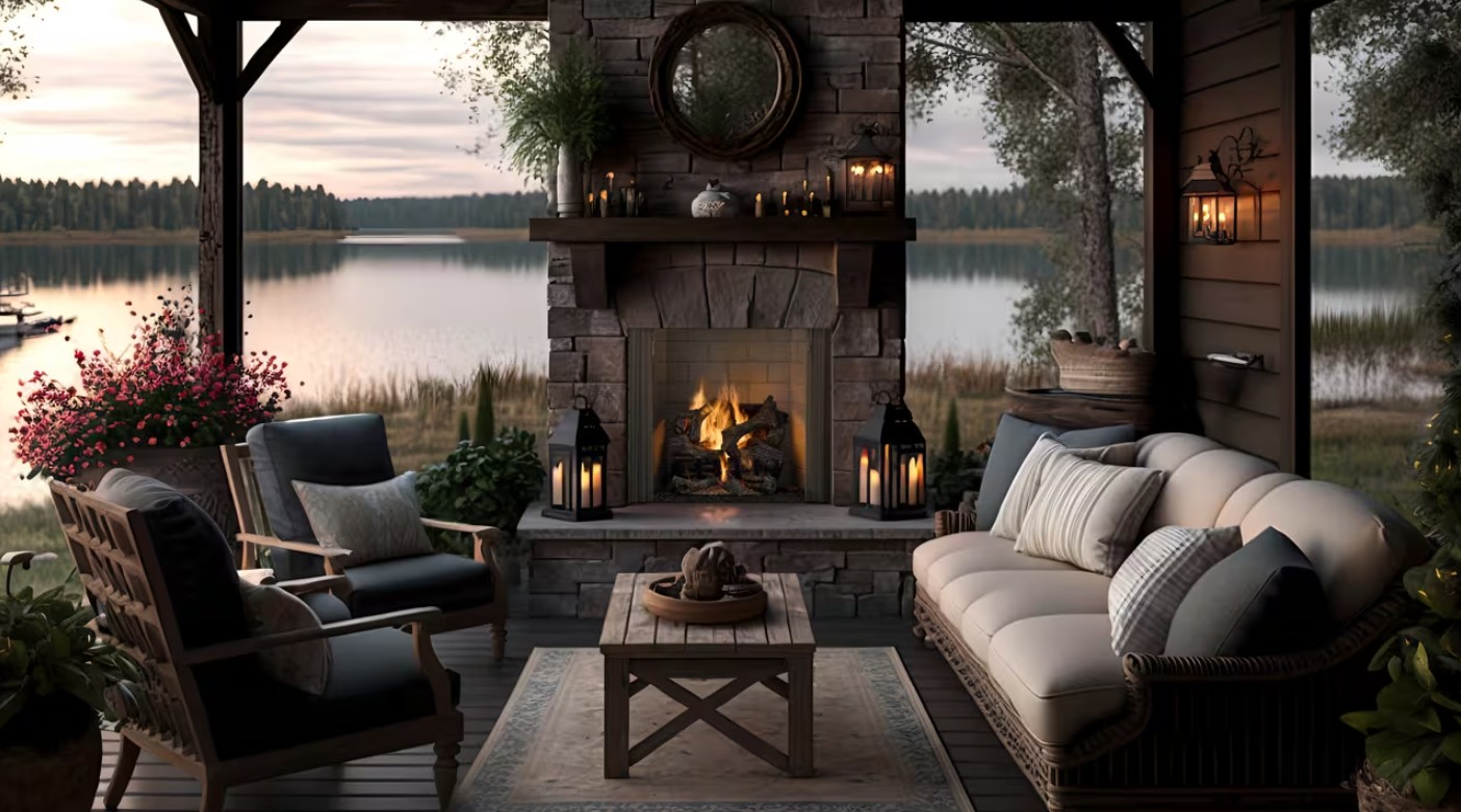 Outdoor Lifestyles 42 Inch Castlewood Outdoor Wood Burning Firebox