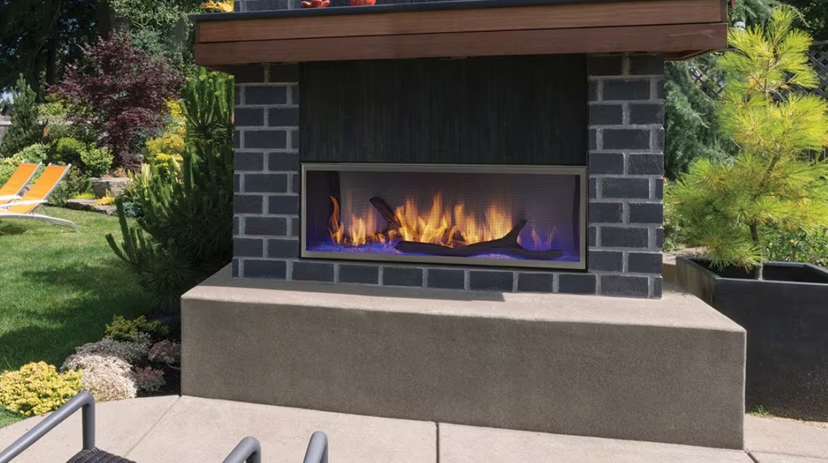 Outdoor Lifestyles 72 Inch Lanai Linear Outdoor Natural Gas Fireplace