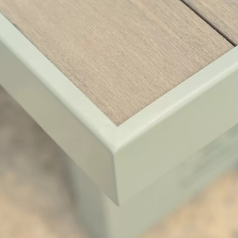 The Outdoor Plus 84 Inch Golden Oak Aluminum Alameda Fire Table - Fire Glow Ignition