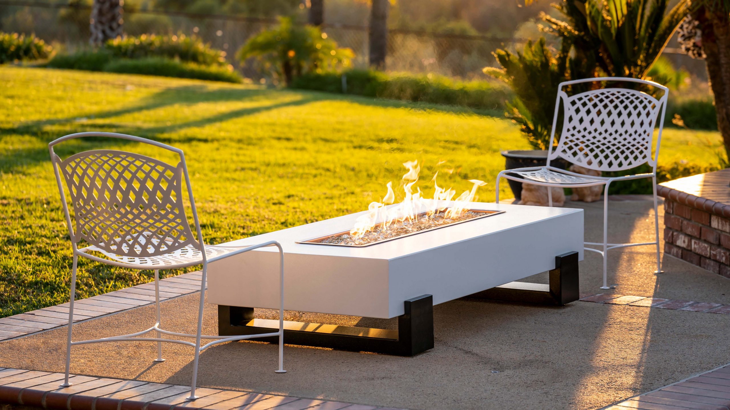 The Outdoor Plus 42 Inch Black and White Baja Gas Fire Pit