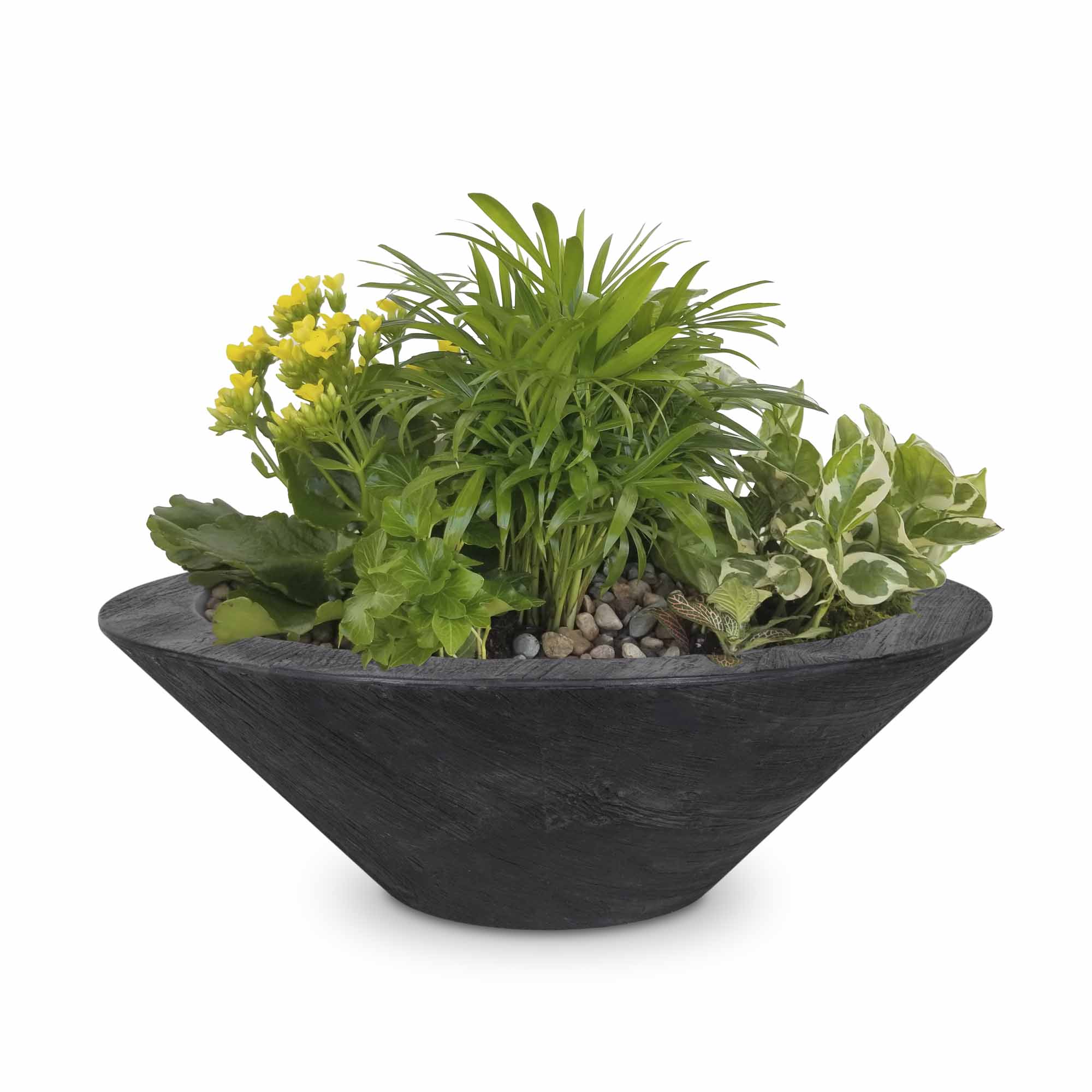 The Outdoor Plus 24 Inch Cazo Wood Grain GFRC Planter Bowl