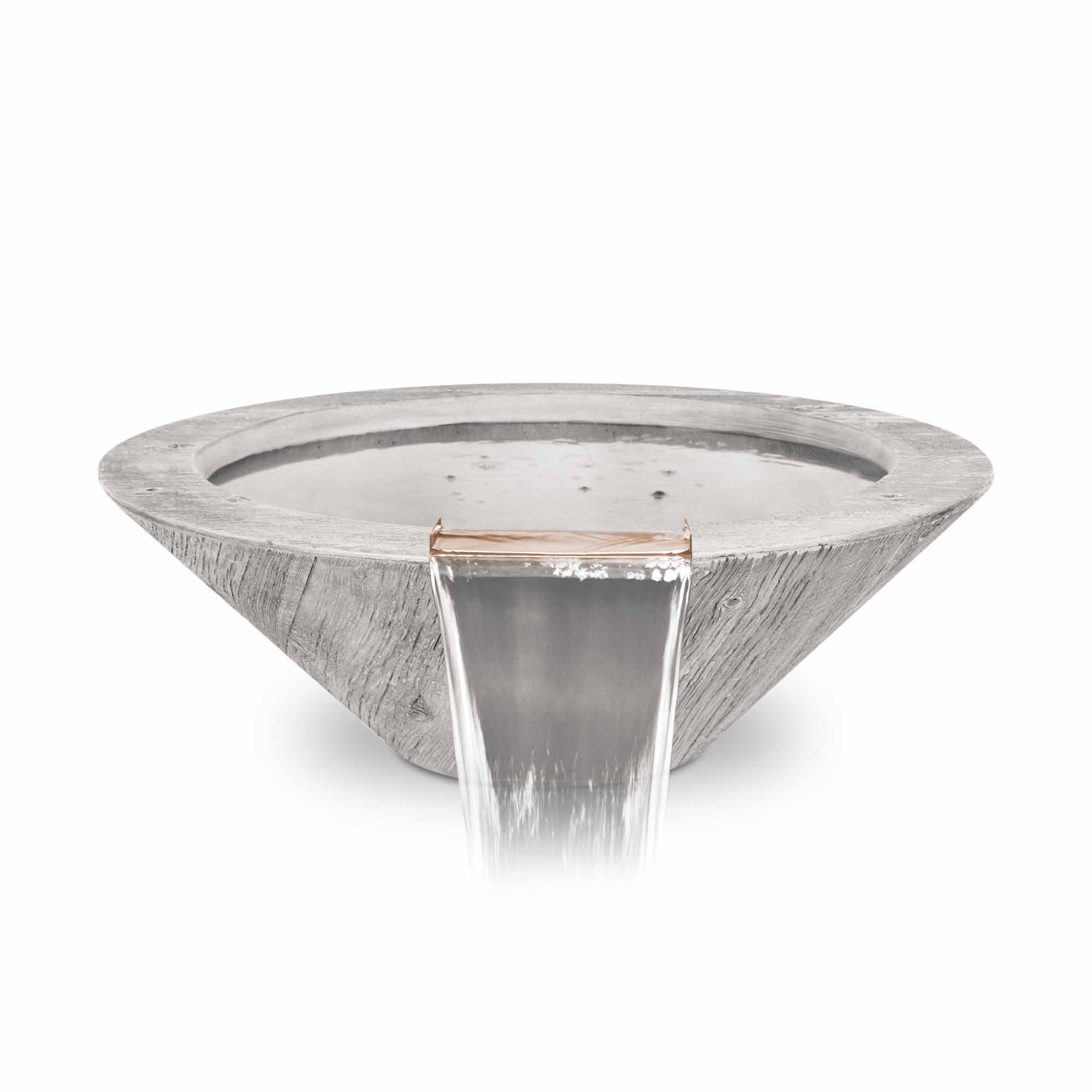 The Outdoor Plus 24 Inch Wood Grain GFRC Cazo Water Bowl
