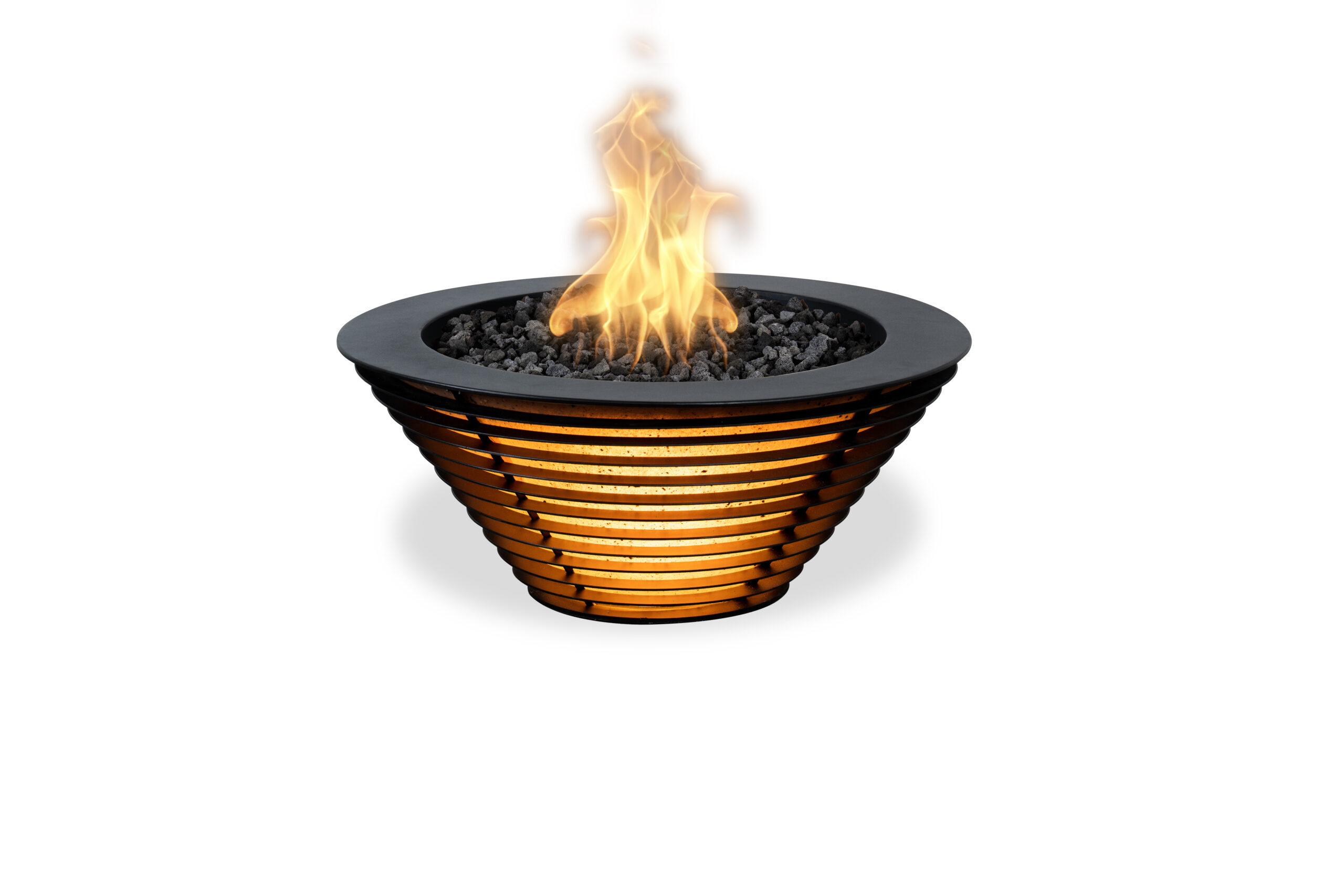 The Outdoor Plus 30 Inch Mayport Lighthouse Gas Fire Bowl with LED Lights