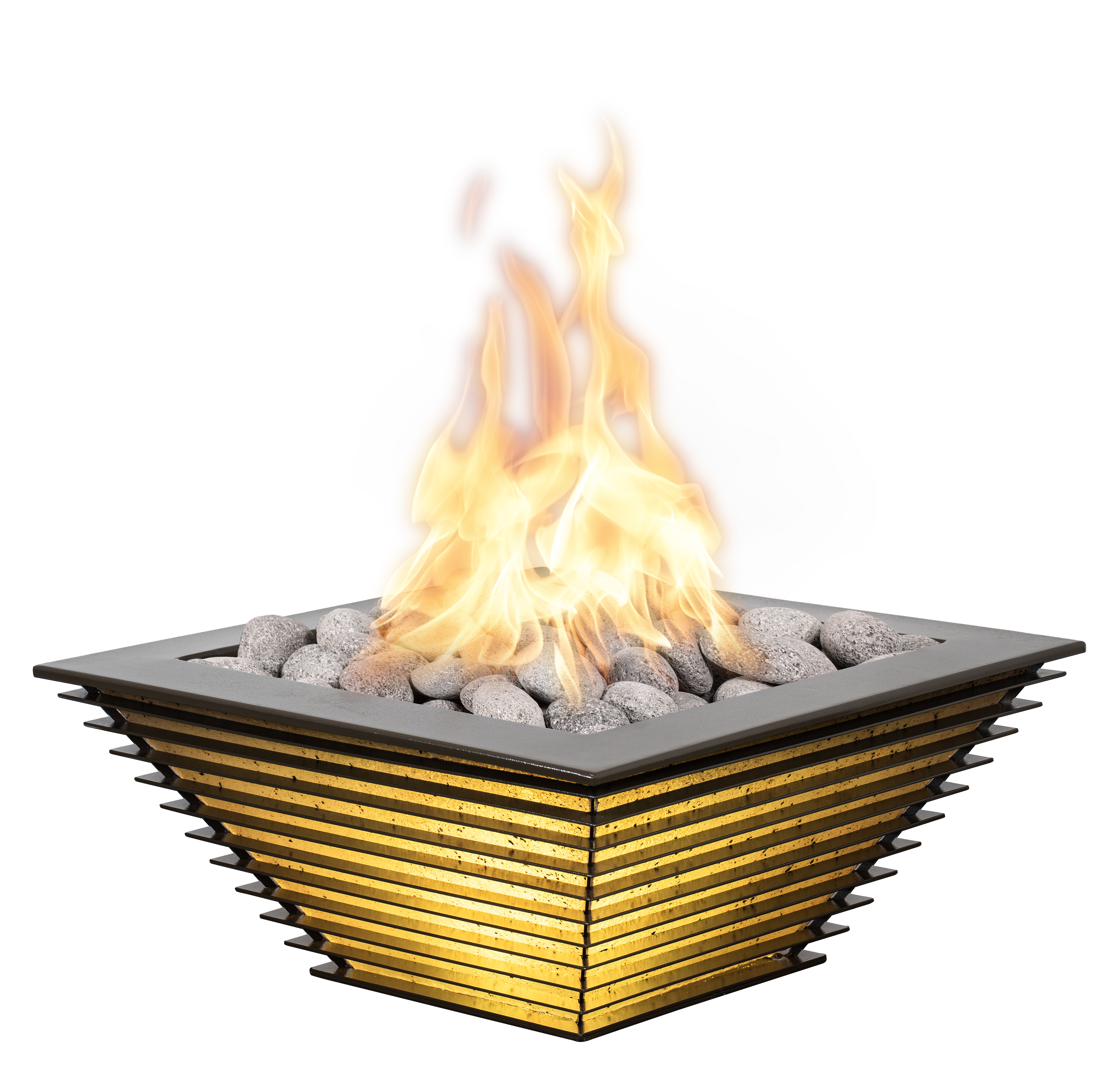 The Outdoor Plus 24 Inch Royal Lighthouse Gas Fire Bowl with LED Lights