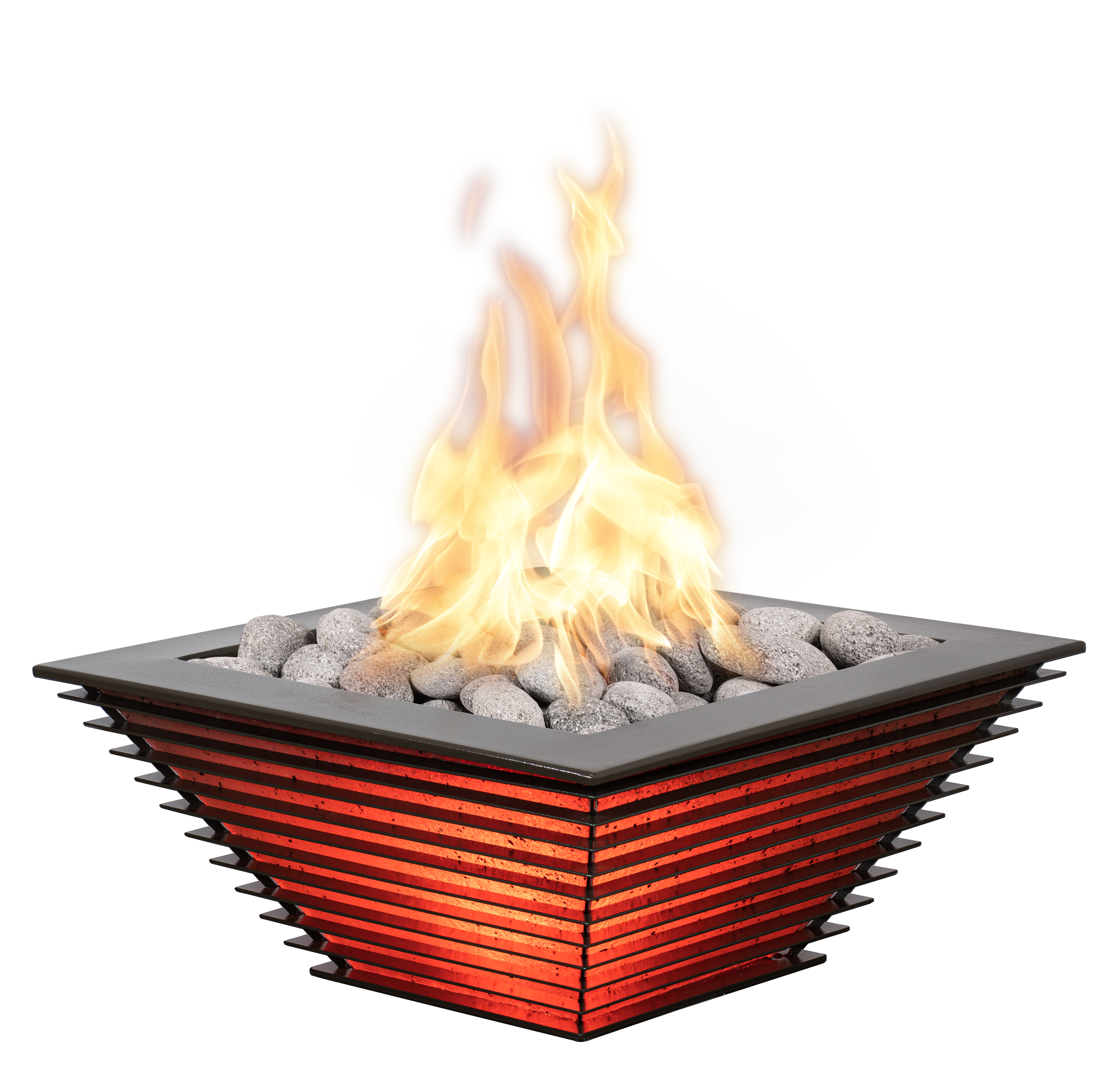 The Outdoor Plus 24 Inch Royal Lighthouse Gas Fire Bowl with LED Lights