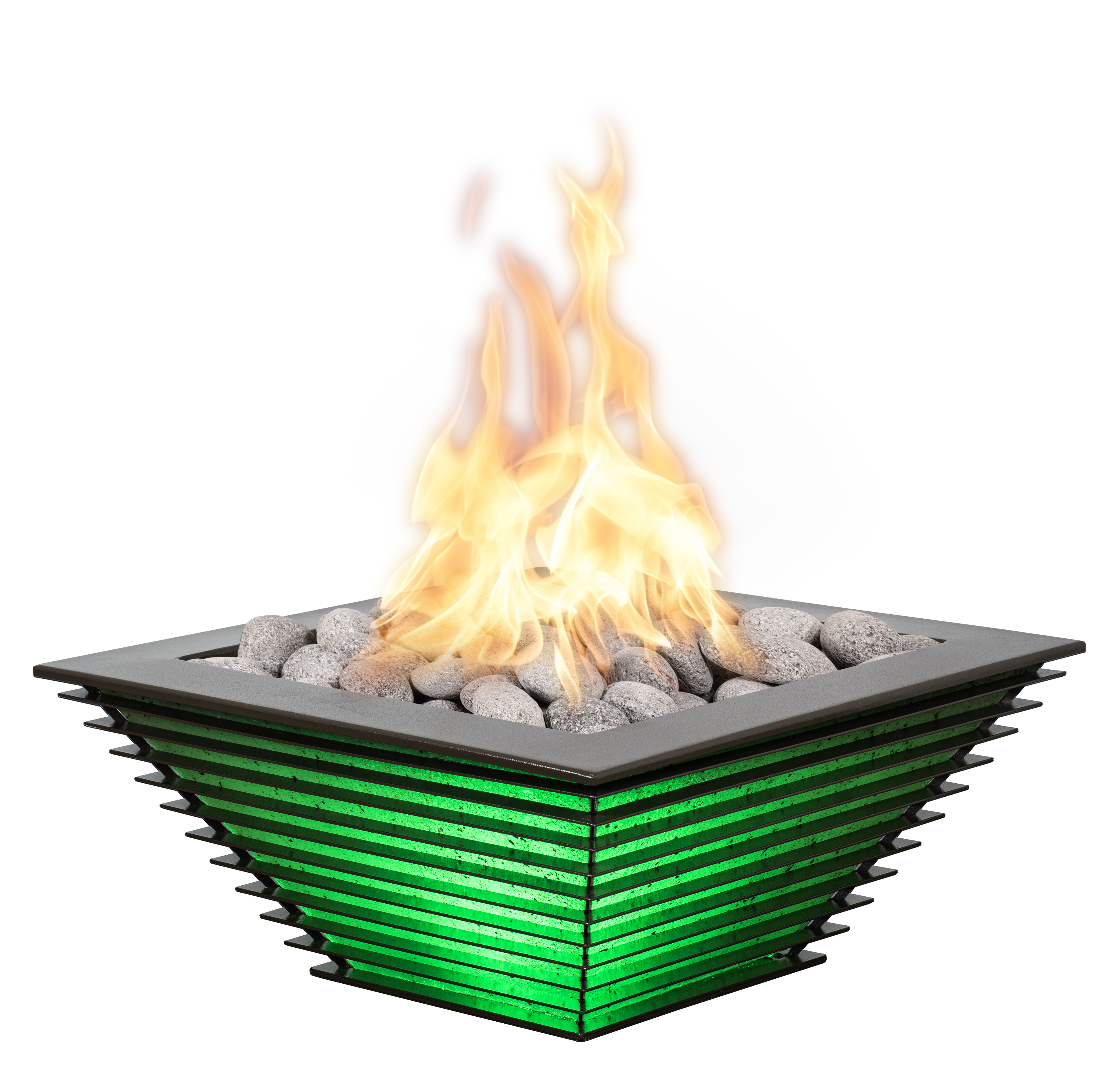 The Outdoor Plus 24 Inch Royal Lighthouse Gas Fire Bowl with LED Lights
