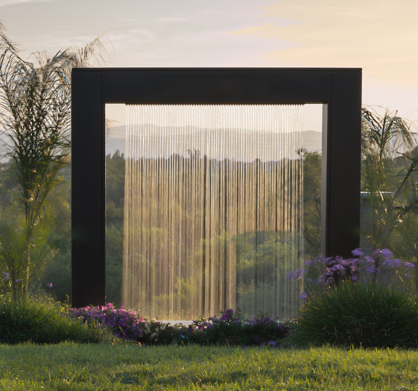 The Outdoor Plus 60 Inch Paradise Falls Corten Steel Rainfall Fountain