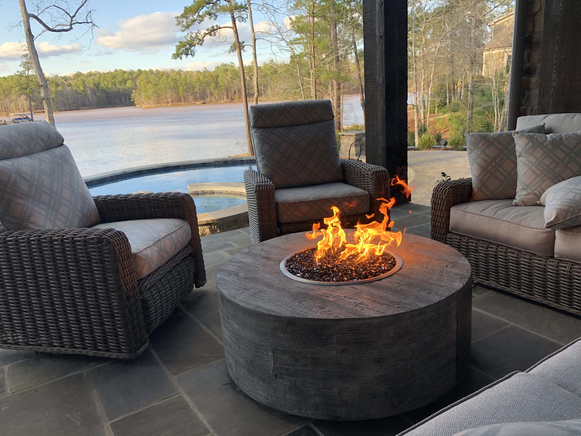 The Outdoor Plus 60 x 24 Inch Wood Grain GFRC Sequoia Gas Fire Pit