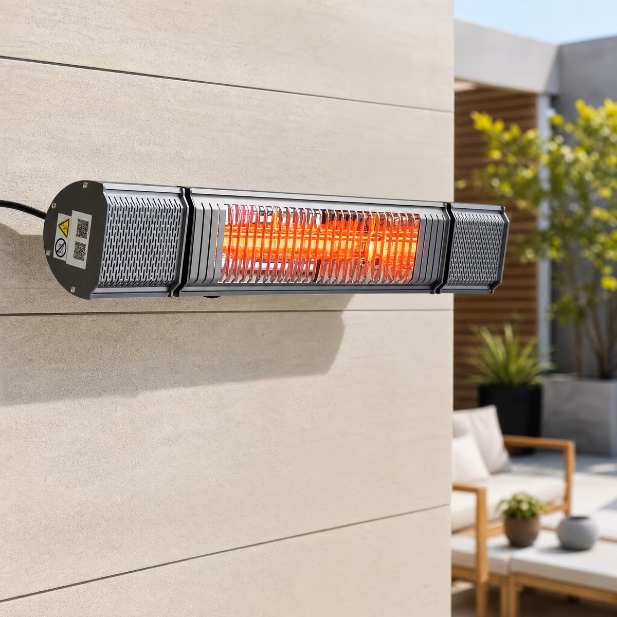 JR Home 29 Inch Paramount Smart Electric Patio Heater with Bluetooth Speakers