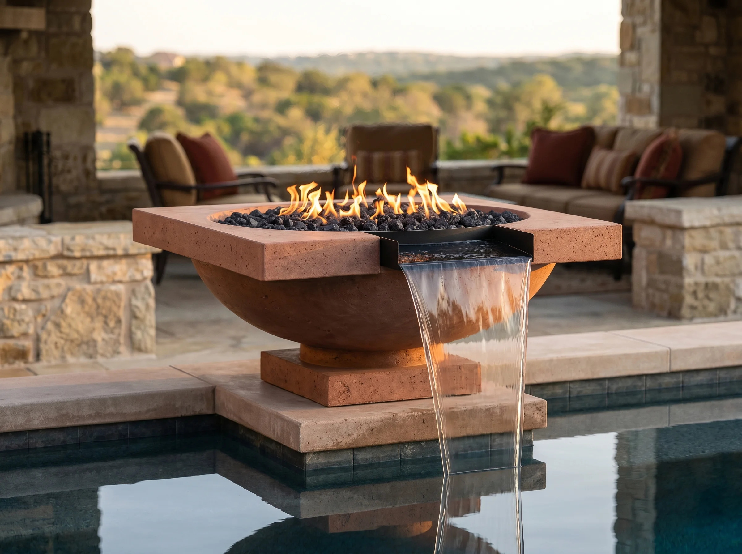 Prism Hardscapes Ibiza Gas Fire and Water Bowl