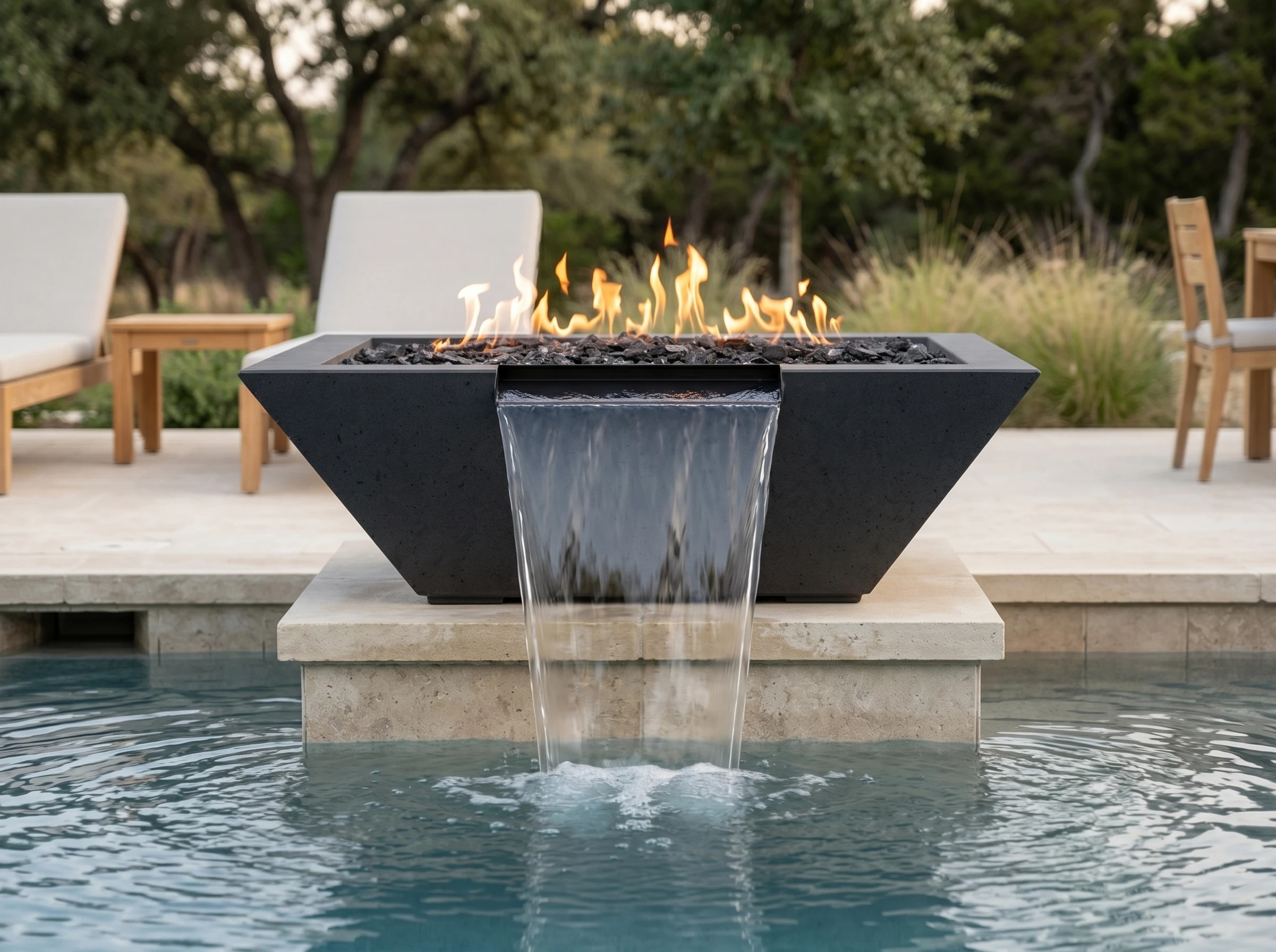 Prism Hardscapes 30 Inch Lombard Pedestal Gas Fire and Water Bowl