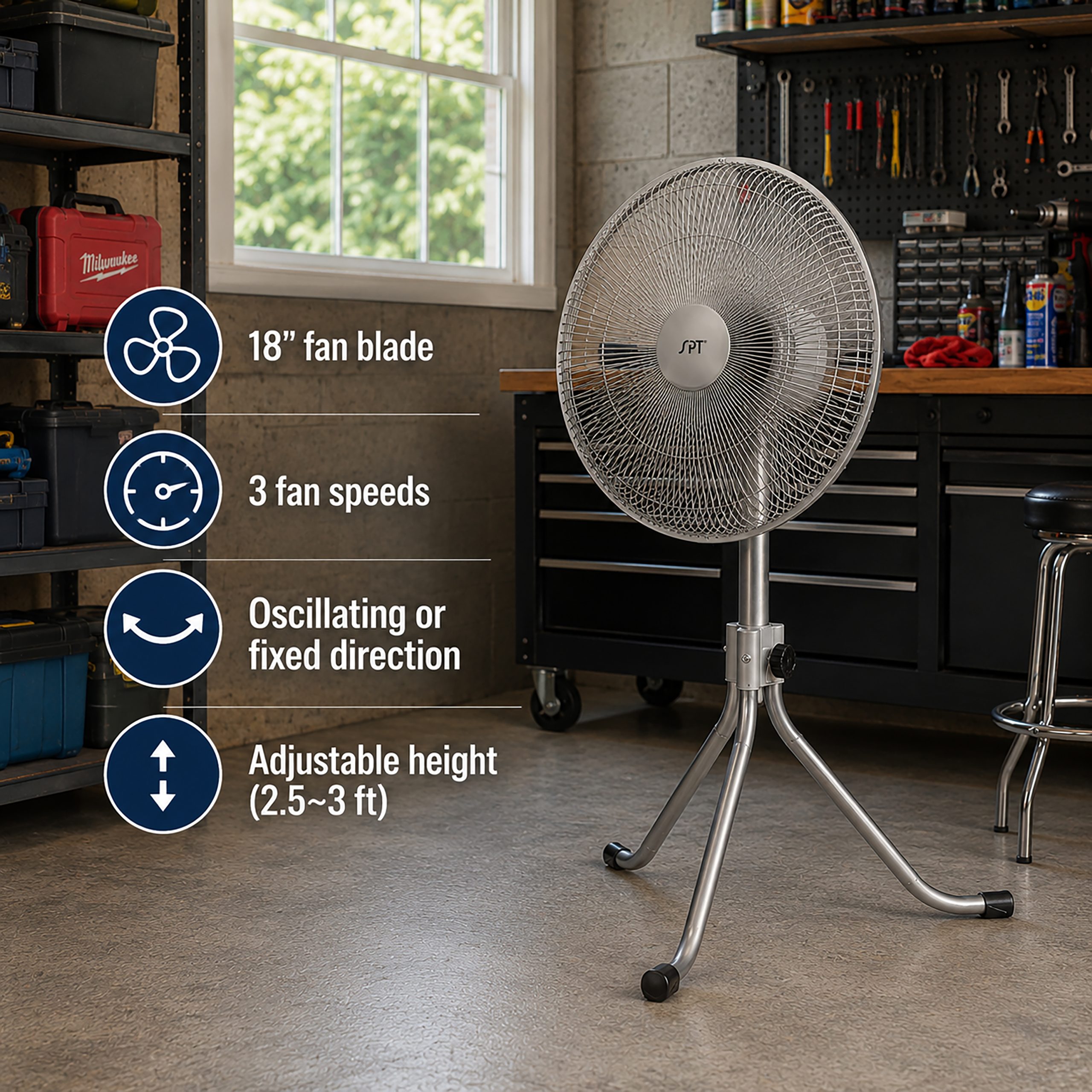 Sunpentown 18 Inch Heavy Duty Fan