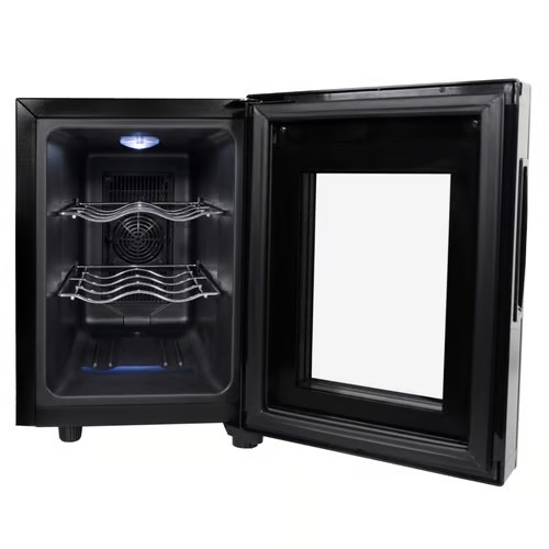 Magic Chef 10 x 20 Inch Black 6 Bottle Thermoelectric Wine Cooler