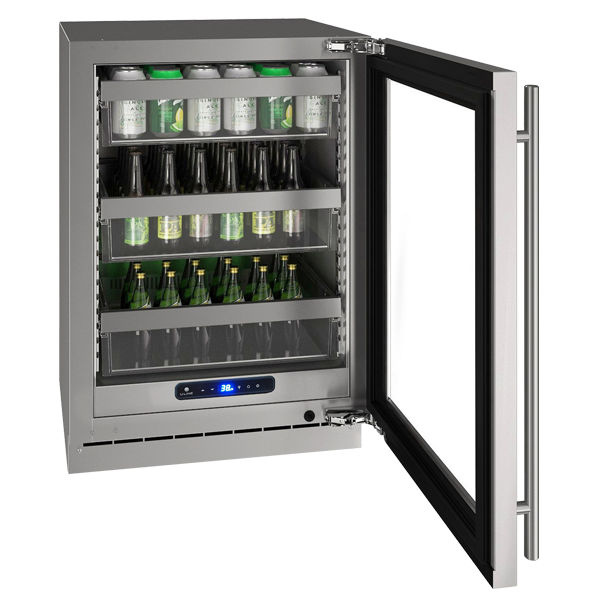 U-Line 24 Inch 5 Class Refrigerator with Glass Door