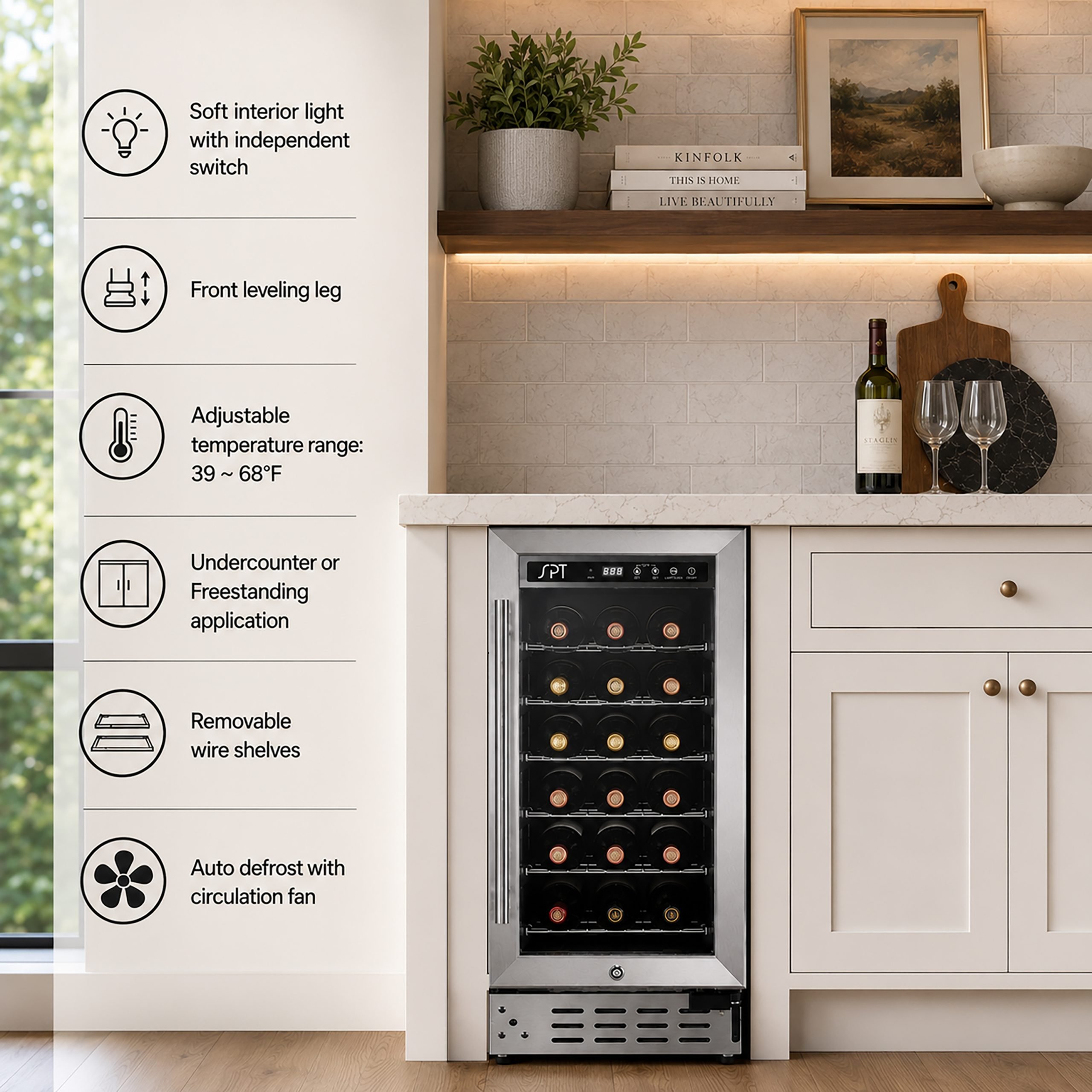 Sunpentown 33-Bottle Under-Counter Wine Cooler
