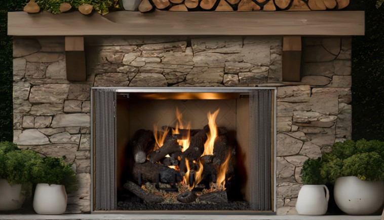 Outdoor Lifestyles Herringbone Refractory for 50 Inch Cottagewood Fireplaces