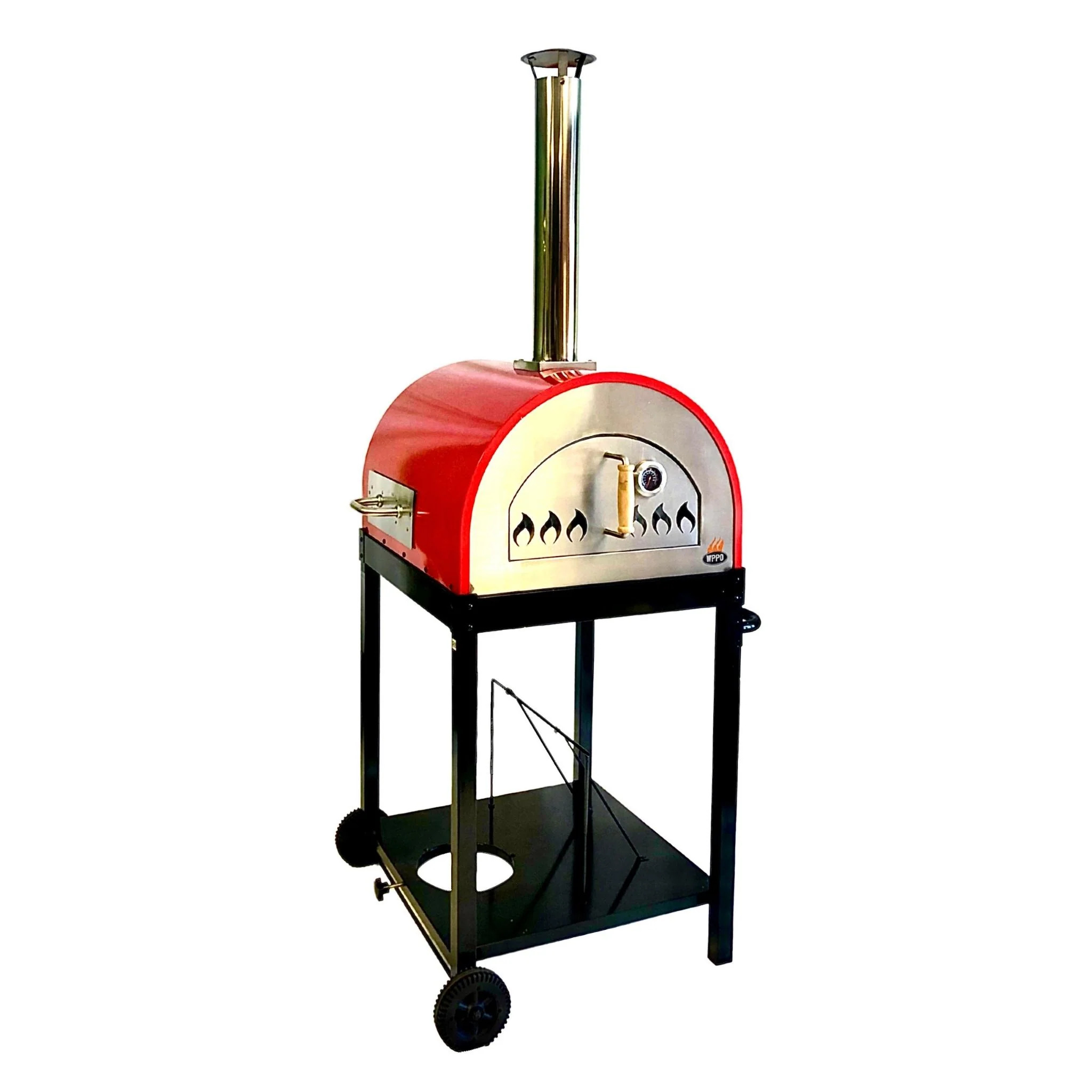 WPPO 25 Inch Hybrid Wood or Propane Fire Pizza Oven Cart