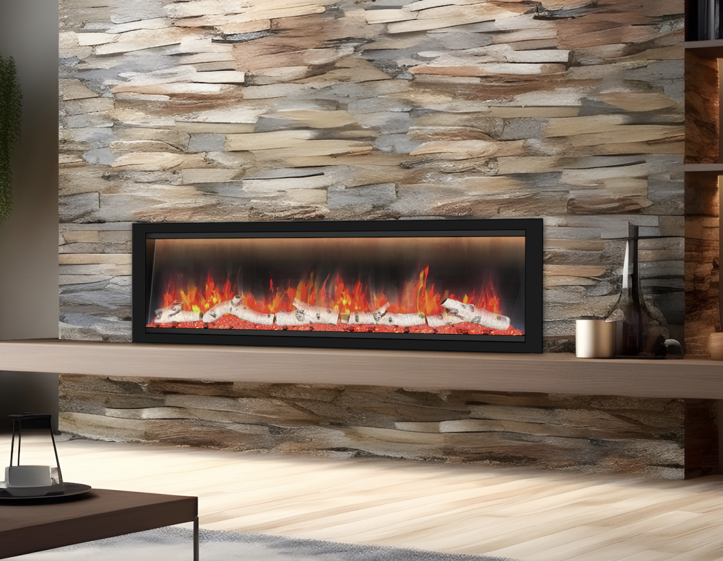 Dynasty Fireplaces 68 Inch Allegro Smart Flush Mount or Built-In Linear Electric Fireplace