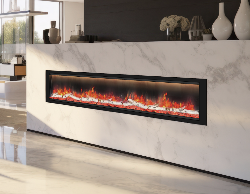 Dynasty Fireplaces 82 Inch Allegro Smart Flush Mount or Built-In Linear Electric Fireplace