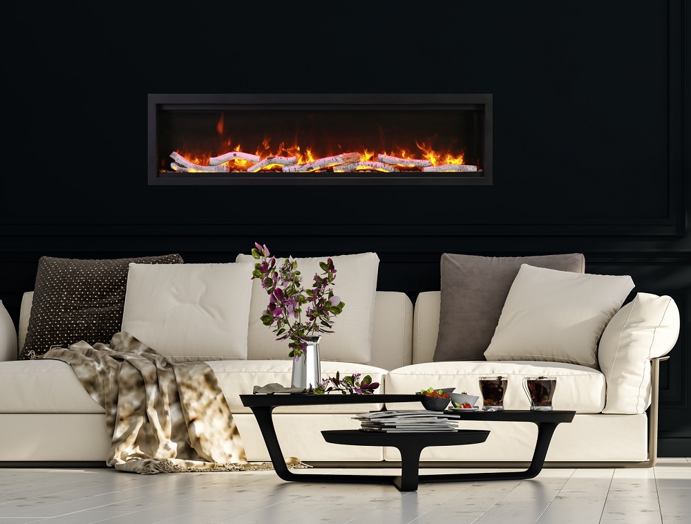 Amantii 100 Inch Symmetry Smart Electric Wall Fireplace