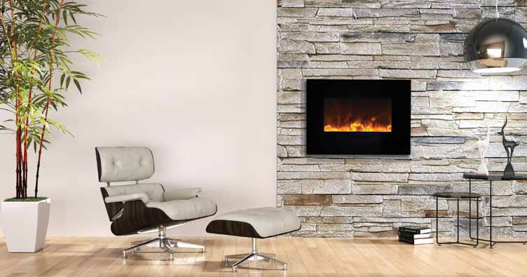 Amantii 26 Inch Wall or Flush Mount Smart Electric Fireplace with Glass Surround