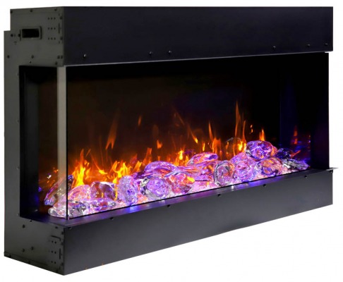 Amantii 30 Inch Tru-View Slim Built-In Smart Electric Linear Peninsula Fireplace