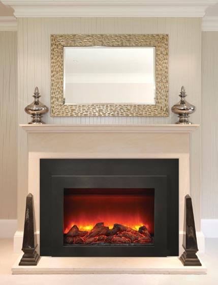 Amantii 30 Inch INS-FM Black Steel Electric Fireplace Insert (Modern)
