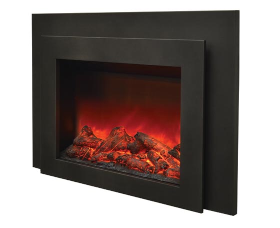 Amantii 30 Inch INS-FM Black Steel Electric Fireplace Insert (Modern)