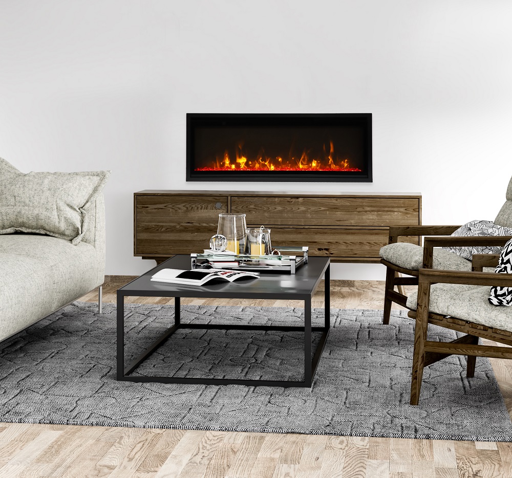 Amantii 40 Inch Panorama Extra Slim Built-In Smart Electric Linear Fireplace