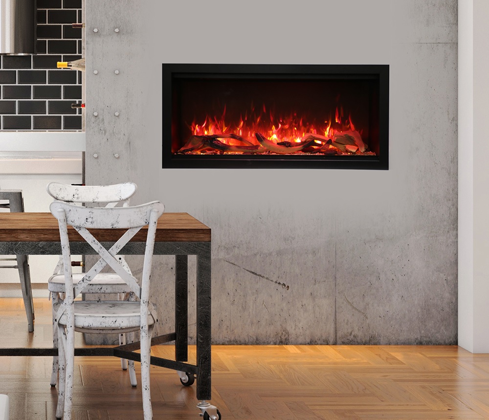 Amantii 34 Inch Symmetry Extra Tall Built-In Smart Electric Linear Fireplace