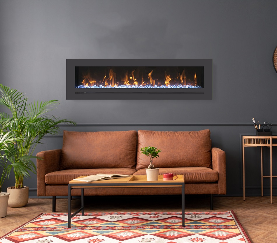 Amantii 48 Inch Wall or Flush Mount Smart Electric Fireplace with Steel Surround