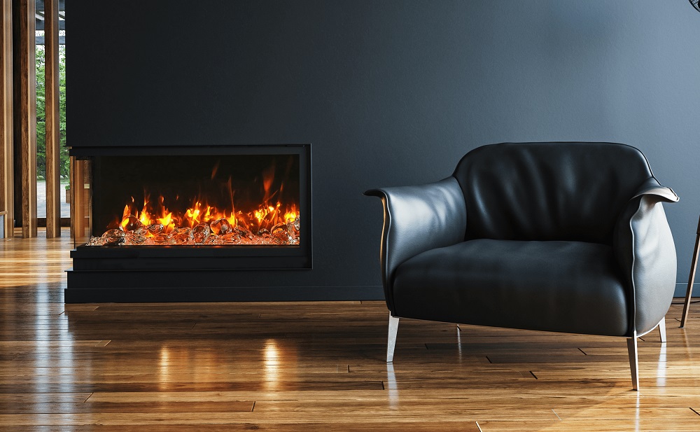 Amantii 40 Inch Tru-View Slim Built-In Smart Electric Linear Fireplace