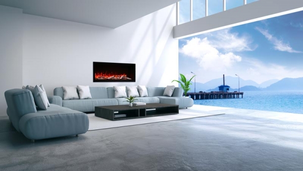 Amantii 50 Inch Symmetry Extra Tall Built-In Smart Electric Linear Fireplace