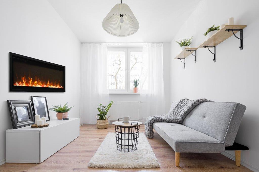 Amantii 50 Inch Symmetry Extra Slim Smart Electric Linear Fireplace