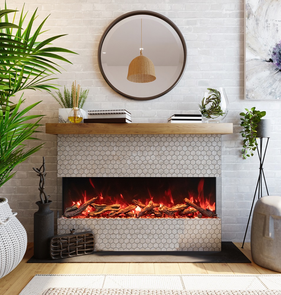 Amantii 72 Inch Tru-View XL Built-In Smart Electric Linear Fireplace