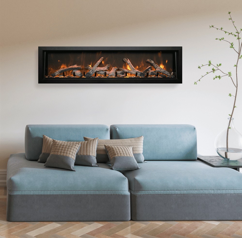 Amantii 72 Inch Panorama Deep Built-In Smart Electric Linear Fireplace