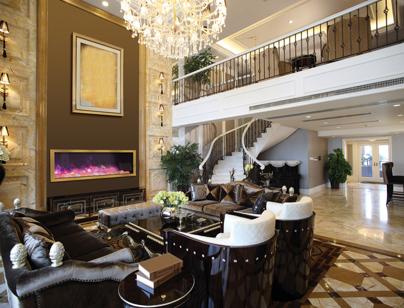 Amantii 72 Inch Panorama Slim Built-In Smart Electric Linear Fireplace