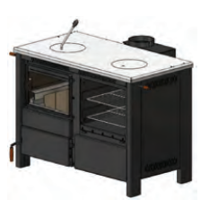 DS Stoves 520 Elite Series Wood and Coal Burning Cookstove with Polished Steel Stovetop