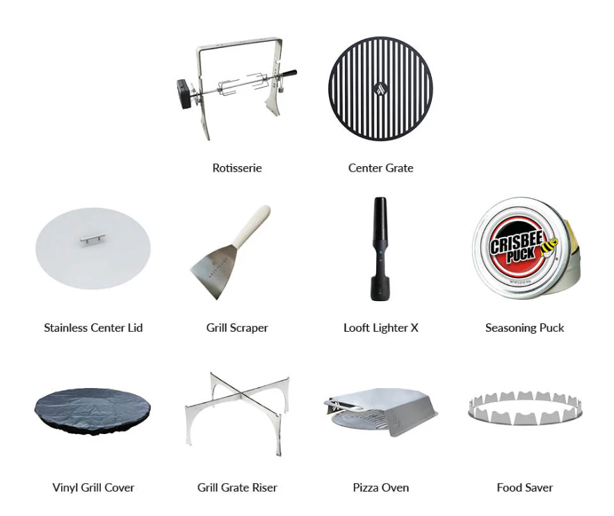 Arteflame 30 Inch Steel Classic Charcoal Grill with 10 Accessory Bundle - Euro Base