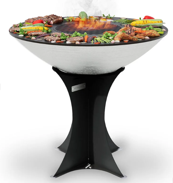 Arteflame 40 Inch Stainless Steel Platinum Charcoal Grill with 2 Accessory Bundle