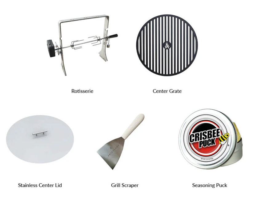 Arteflame 40 Inch Steel Classic Charcoal Fire Pit with Cooktop - 5 Accessory Bundle