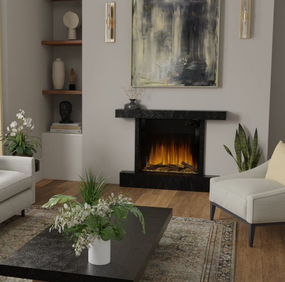 Dimplex 36 Inch Ignite Aspire Built-In Bay Front Electric Firebox with Corner Options