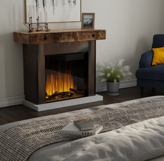 Dimplex 36 Inch Ignite Aspire Built-In Bay Front Electric Firebox with Corner Options