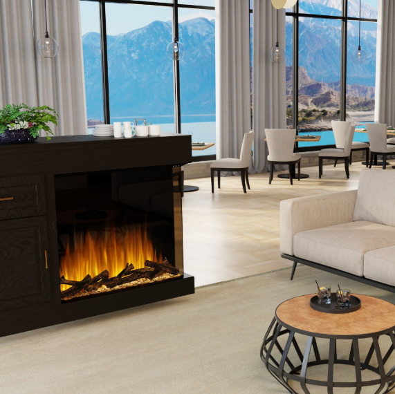 Dimplex 42 Inch Ignite Aspire Built-In Bay Front Electric Firebox with Corner Options