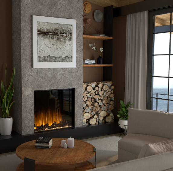 Dimplex 42 Inch Ignite Aspire Built-In Bay Front Electric Firebox with Corner Options