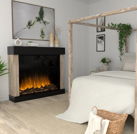 Dimplex 48 Inch Ignite Aspire Built-In Bay Front Electric Firebox with Corner Options
